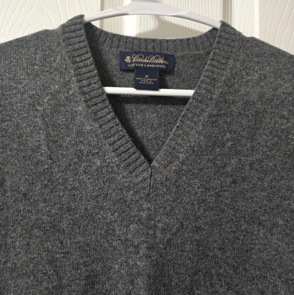 Vintage Lambswool Sweater Vest by Brooks Brothers, Dark Gray, V-Neck, EUC! - Picture 3 of 12